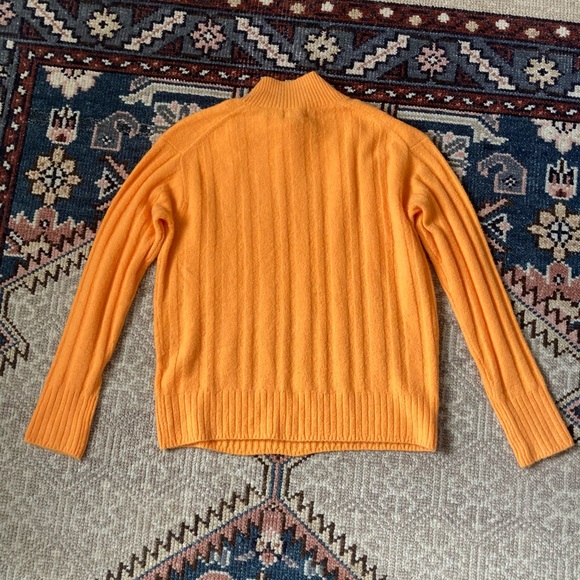 [J.Crew] NWT Ribbed Mockneck Sweater In Supersoft Yarn XS Orange - Picture 3 of 7